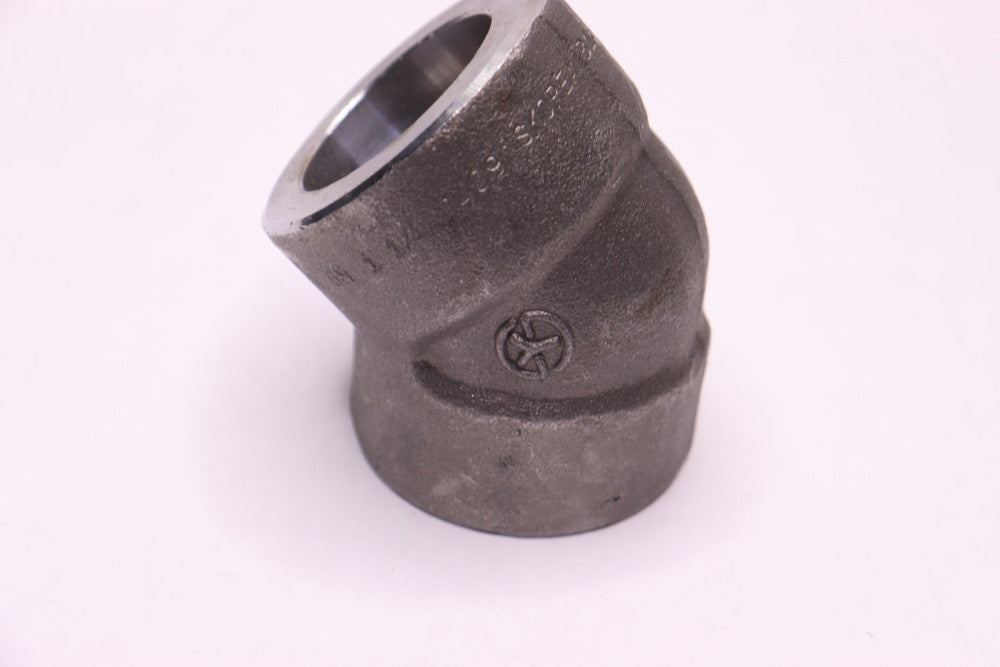 Socket Weld 45 Degree Elbow Forged Steel 1-1/4"
