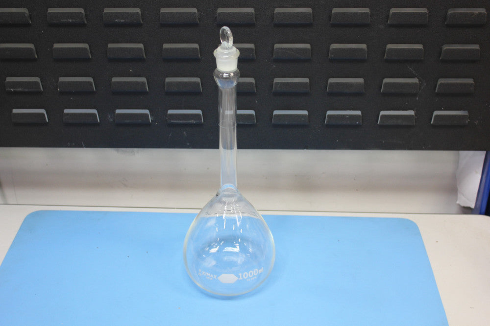 Kimble Kimax 1000mL Glass Volumetric Flask With Stopper