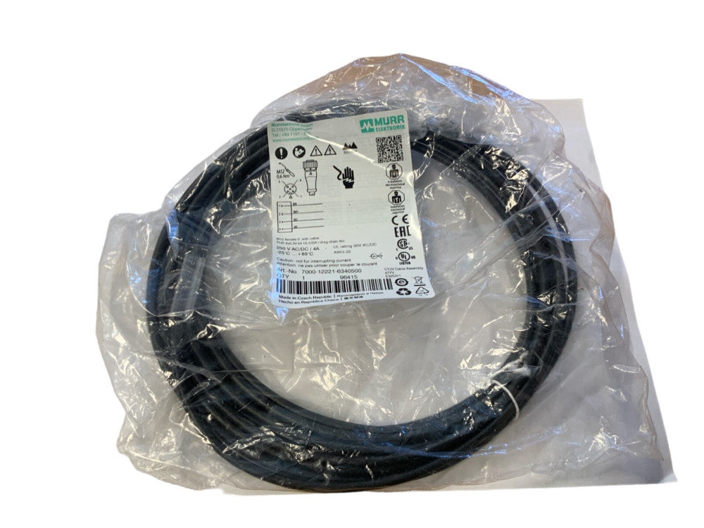 MURR ELEKTRONIK 7000-12221-6340500 M12 FEMALE CONNECTOR CABLE 4A 250VAC