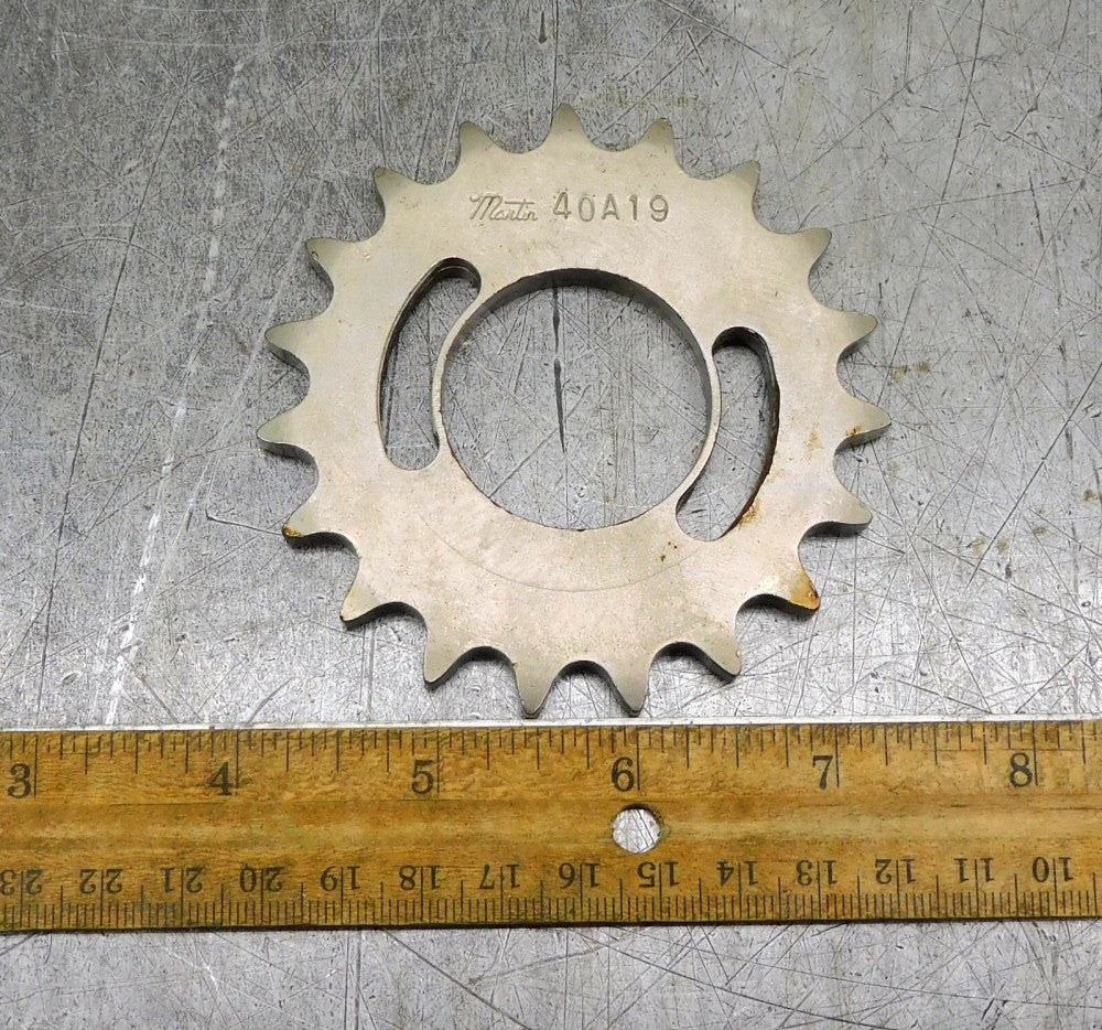 Martin 40A19 A-Plate Roller Chain Sprocket #40 19 Teeth 1-3/8" Bore
