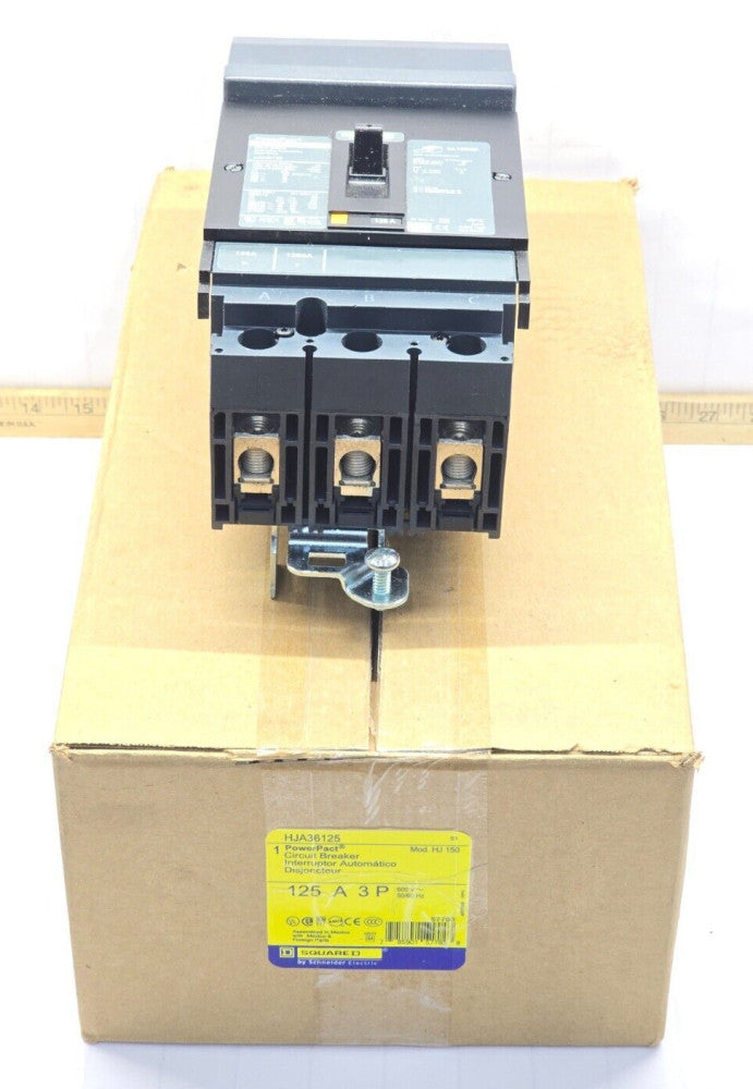 New Square D PowerPact 125 Amp I-Line Circuit Breaker 600 VAC 3P 100 kA HJA36125