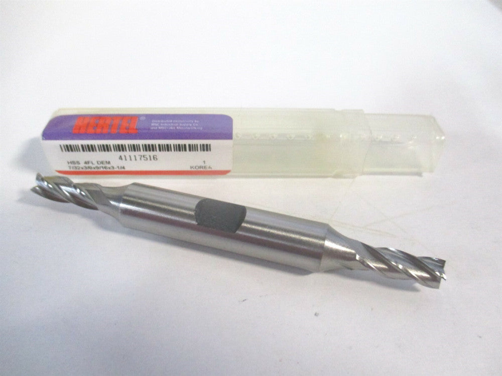 (E1051014) 7/32" x 9/16" x 3/8" x 3-1/4" OAL HSS 4 Flute RH Square End Mill