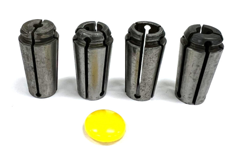 ASSORTMENT OF ACURA-GRIP COLLETS 3/16" 5/16" 3/8" & 7/16" OAL 1- 9/16" LOT OF 4