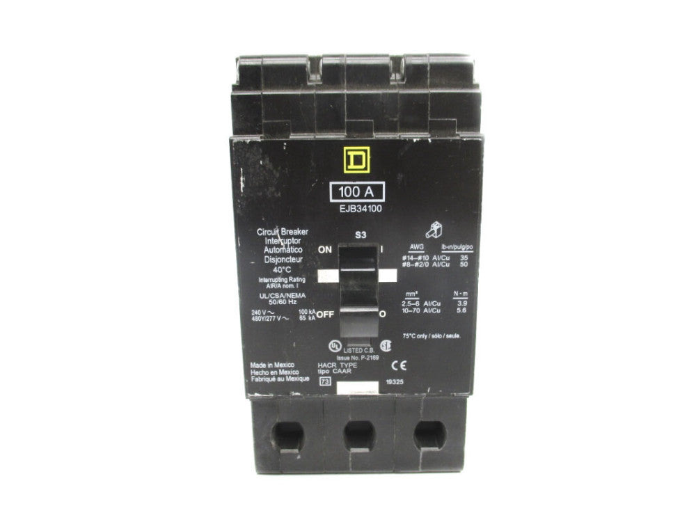 SQUARE D EJB34100 277V 100A NSNP