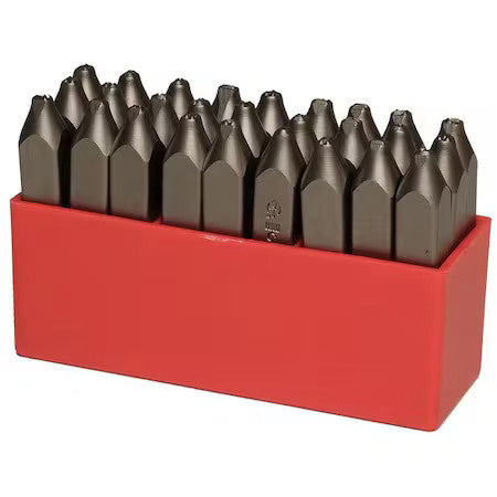 Zoro Select 1Ec12 Letter Set,1/8 In. H,Steel