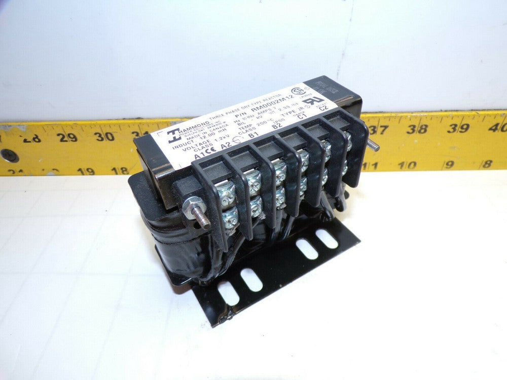 HAMMOND THREE PHASE DRY TYPE REACTOR 12.00 mH 1.2 kV 2 AMPS RM0002M12