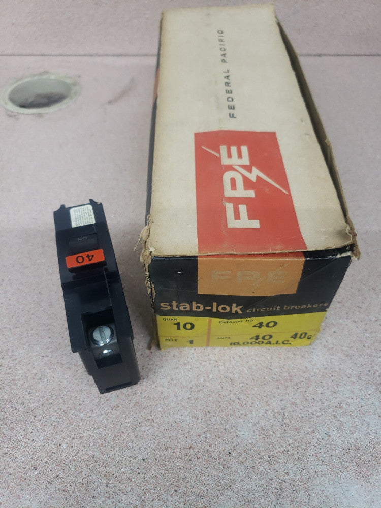 1 -new NA140 - Federal Pacific Breakers / FPE Single Pole 40 A , 120 V