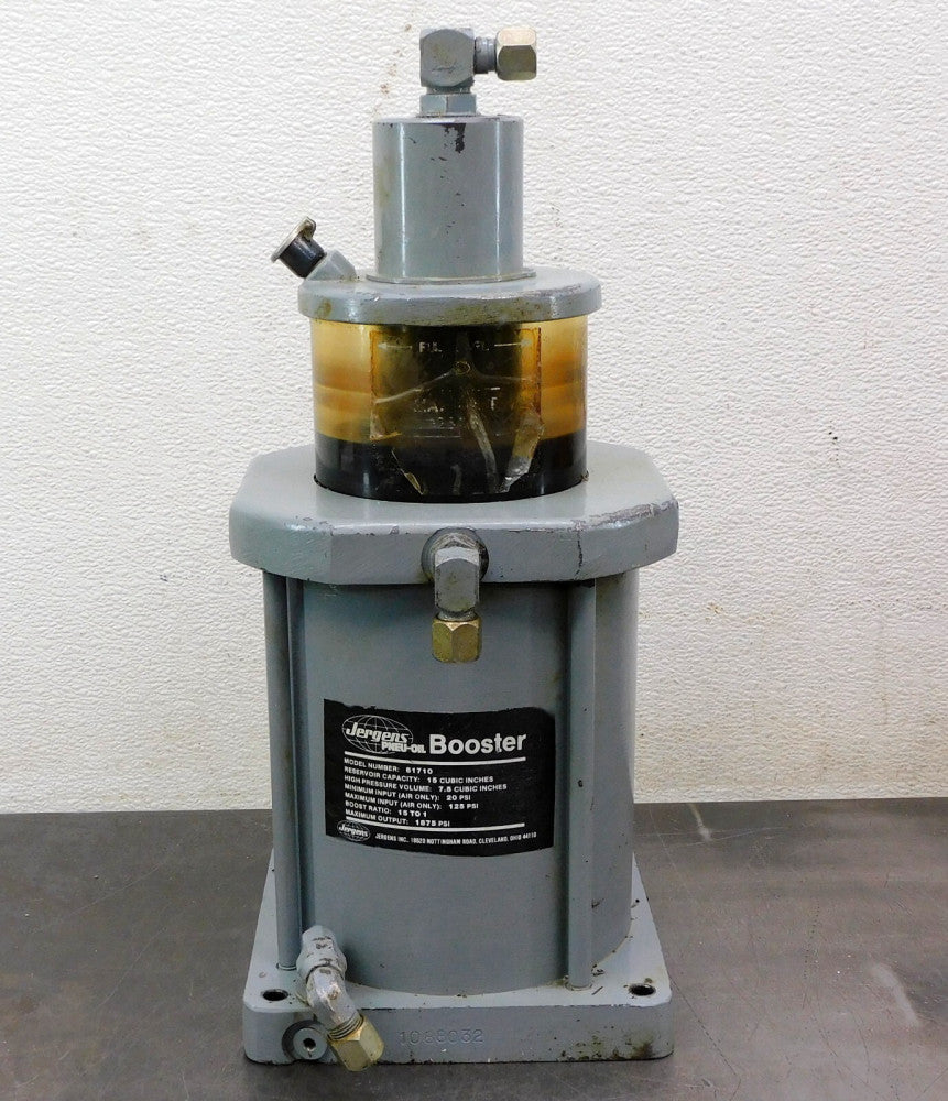 Jergens 61710 Standard Pneu-Oil Booster 15:1 Ratio 1875 PSI 14-7/16" Height