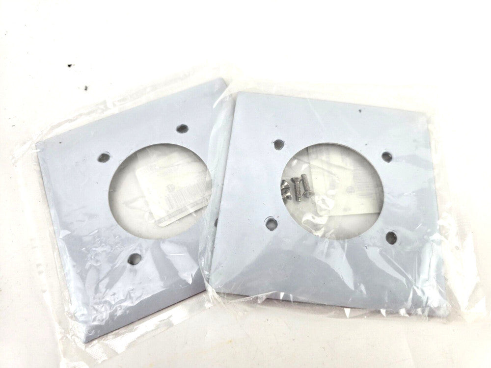 2pcs HUBBELL SS703 Single Receptacle Plate,2 Gang,Silver
