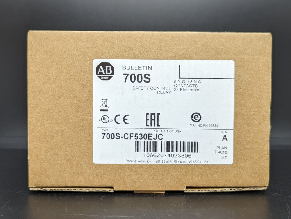 Allen Bradley 700S-CF530EJC 8P Safety Control Relay 24VDC New In Box USA STOCK
