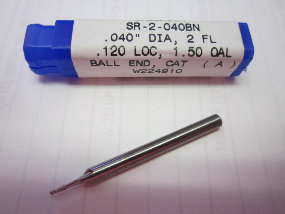 Robb Jack SR-2-040-BN 0.040 x 1/8 x 0.120 x 1-1/2" Ball End Carbide 2-FL Endmill