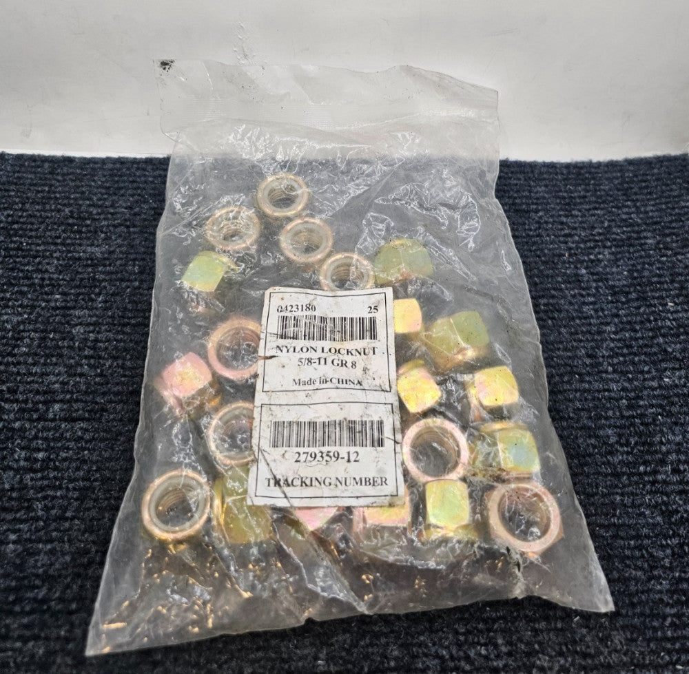 (QTY 25) 0423180: Nylon Locknut Inserts 5/8"-11 Grade 8