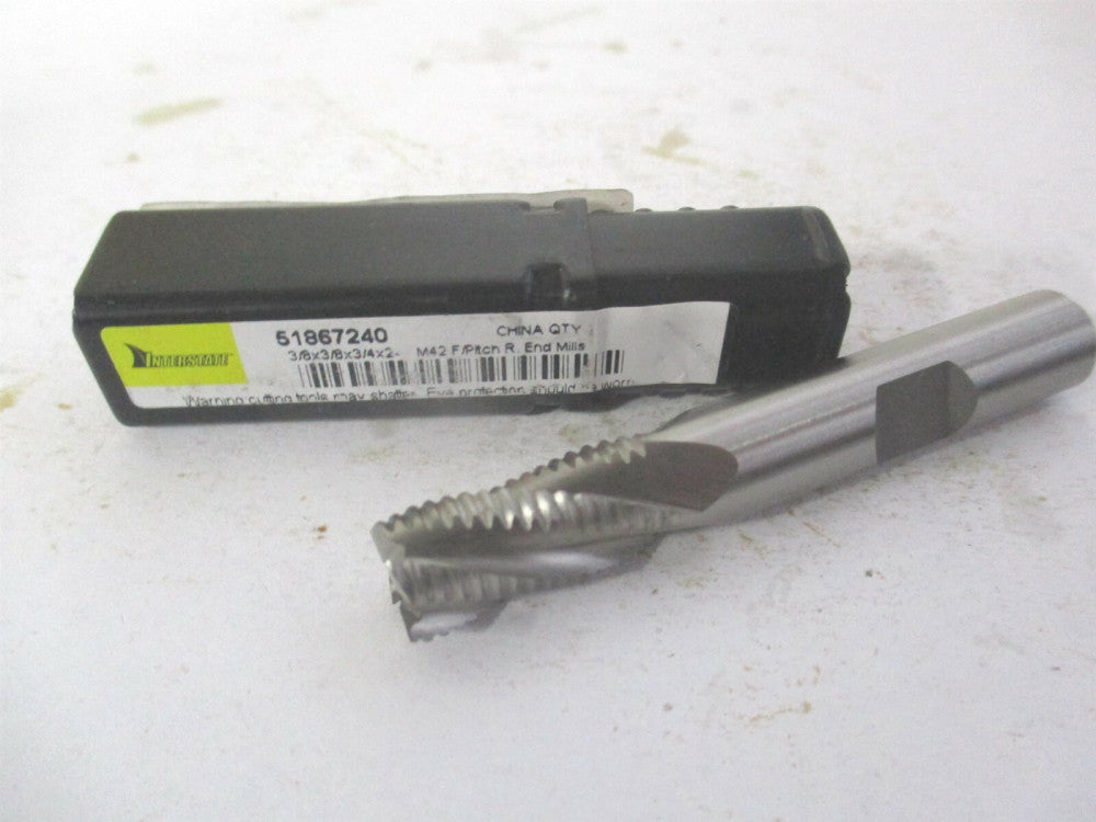 (724-2077) 3/8" x 3/4" x 3/8" x 2-1/2" OAL Cobalt 4Fl Roughing Square End Mill