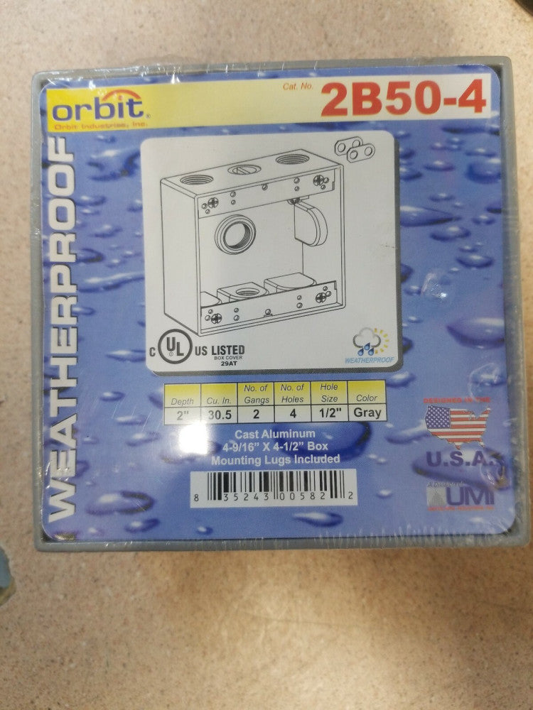 2-GANG BOXES THAT ARE 2" DEEP WITH 4 OUTLET HOLES #: 2B50-4