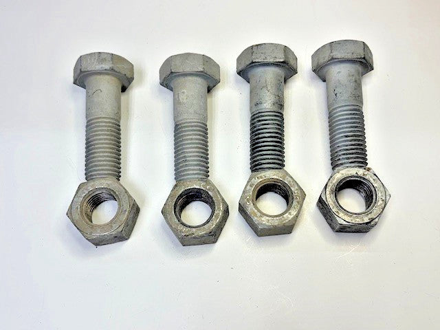 1 1/4IN-7 HOT DIPPED GALVANIZED GRADE A325 STEEL HEX SCREW W/ NUTS (SET OF 4)