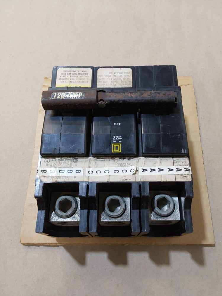 Square D QOB3125VH 3 Pole 240V Circuit Breaker 125A