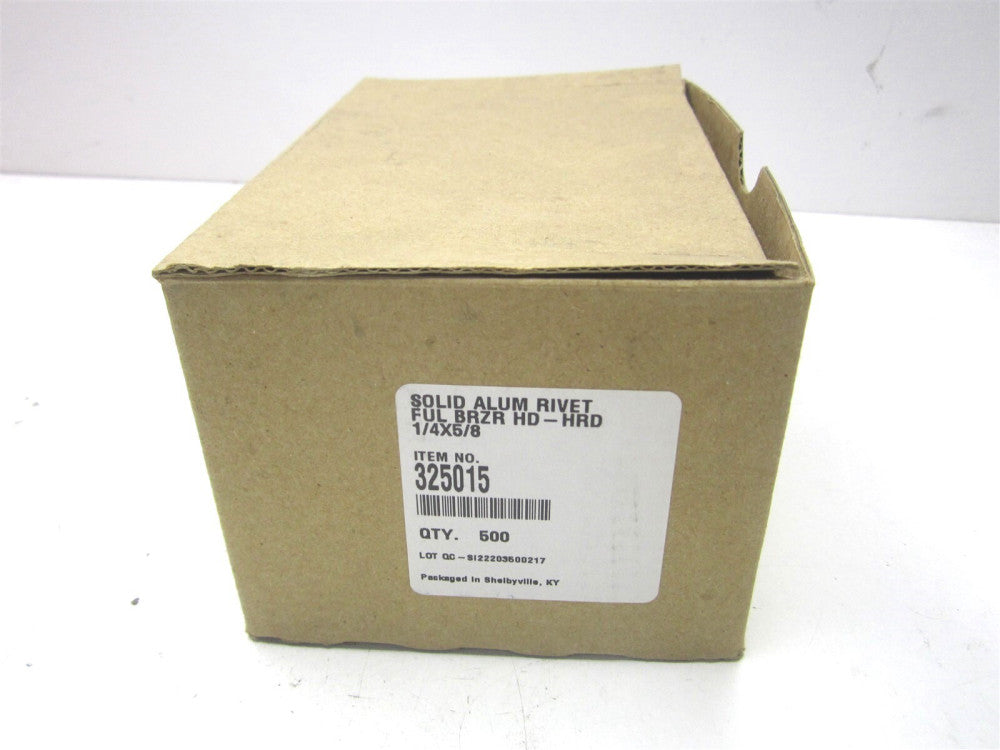 (325015) 1/4" x 5/8" Brazier Aluminum Solid Rivet - Pack of 500