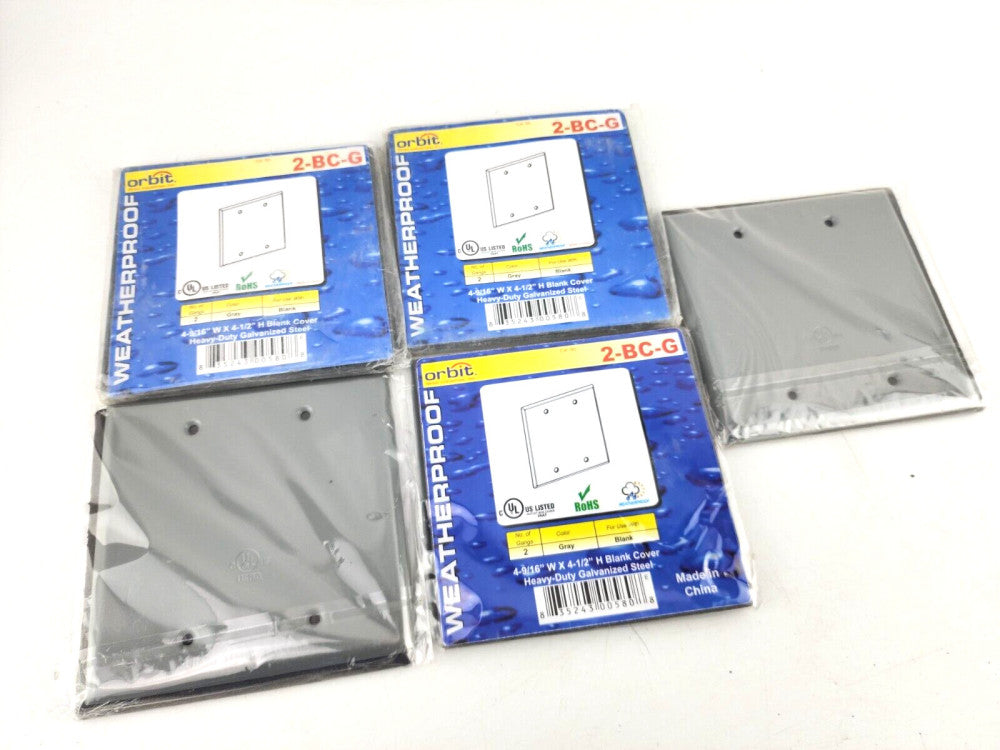 5pcs Lot Orbit Industries 570205807 2-BC-G 2-Gang Weatherproof Blank Cover Gray