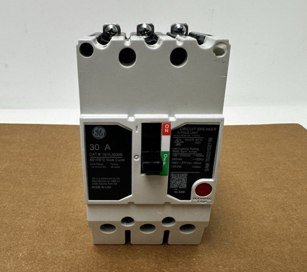 GE TEYL3030B 30A - 480V - 3 Pole - Molded Case Circuit Breaker - New, Old Stock
