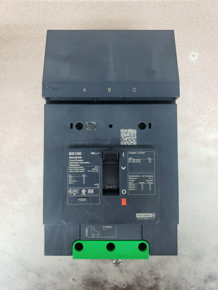 NEW TAKE OUT BDA36100 3 Pole 100a I Line Circuit Breaker Square D Power pact