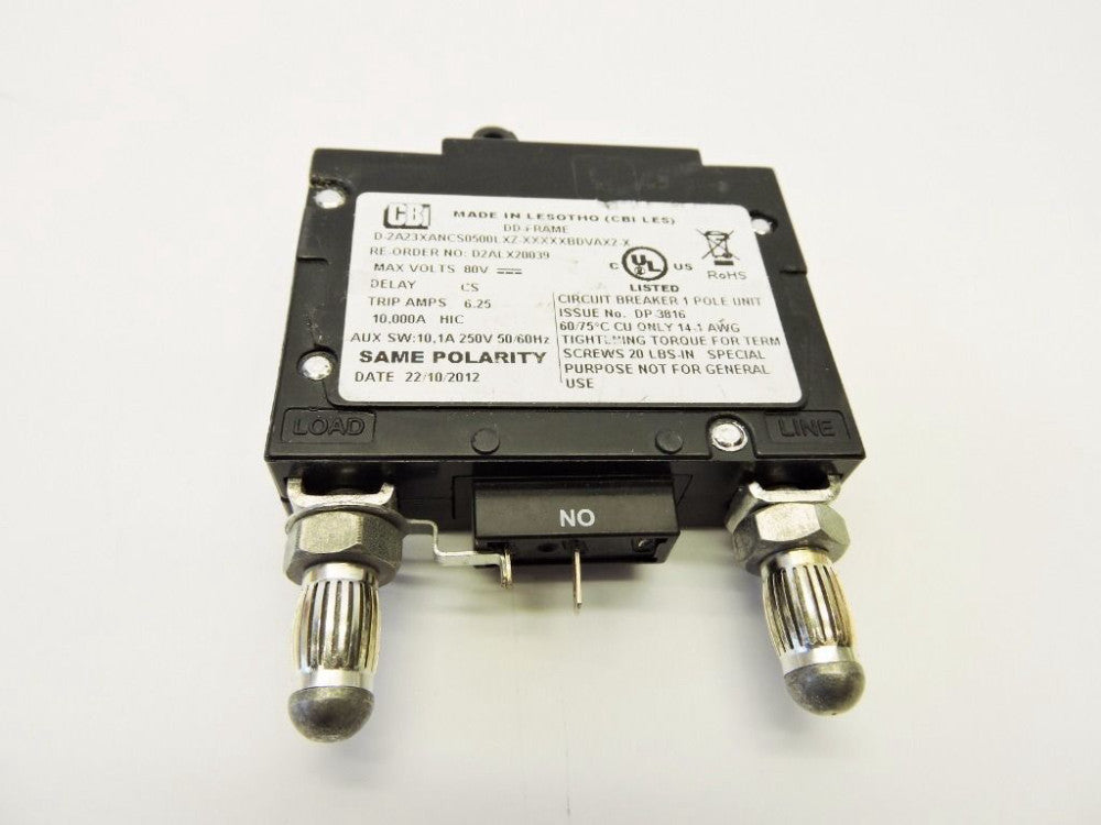 5-AMP CBI D2ALX20039 DC 5A 80V 1-Pole DD-Frame BULLET Circuit Breaker NEW