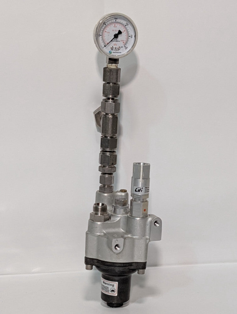 GFI H-P35-024 Hydrogen Pressure Regulator w/ Matheson 63-2233 Gas Gauge 3000PSI