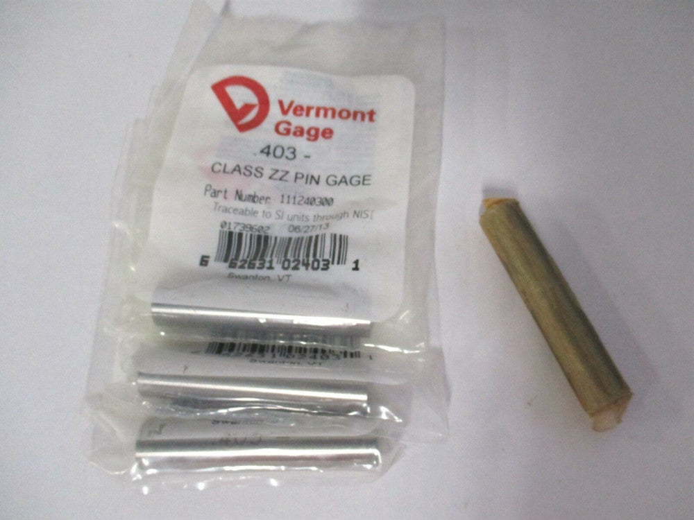 Vermont Gage (111240300) 0.403" Diam Class ZZ Minus Plug & Pin Gage - Lot of 4