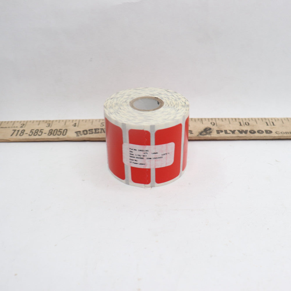Zebra DT Paper Label C 675 Labels Roll Red 1.781" x 0.875" 10021781