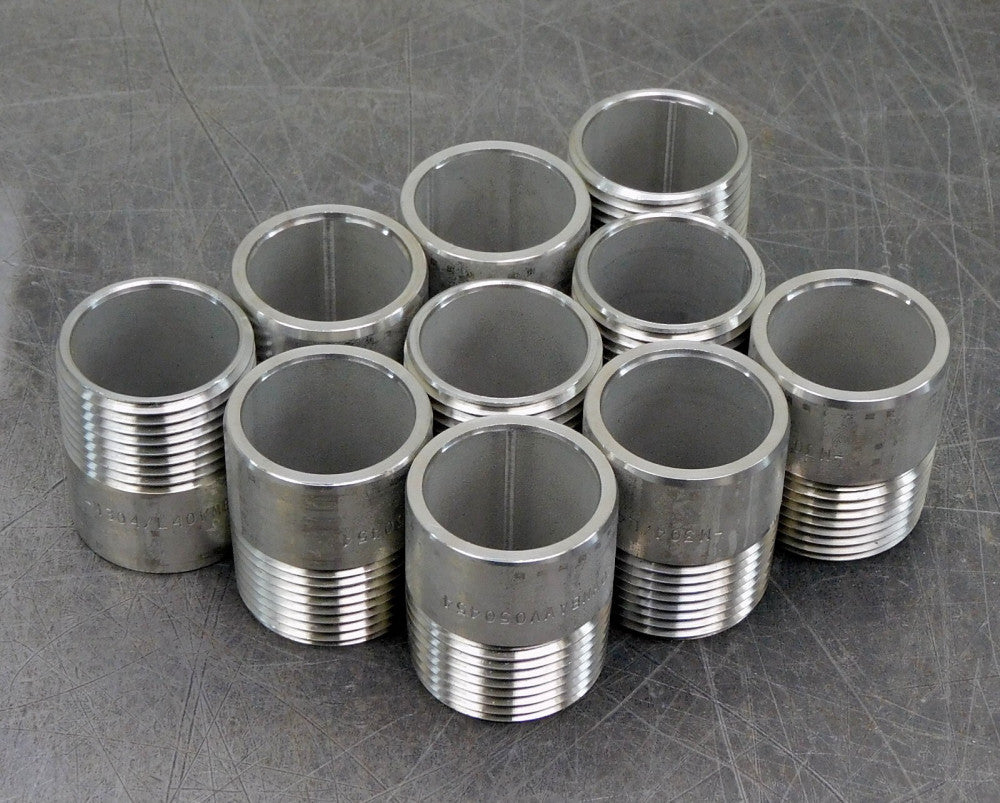 Stainless Steel M304/L40 Half Nipple Pipe Fitting 1" MNPT 1.5" L Lot of Ten (10)