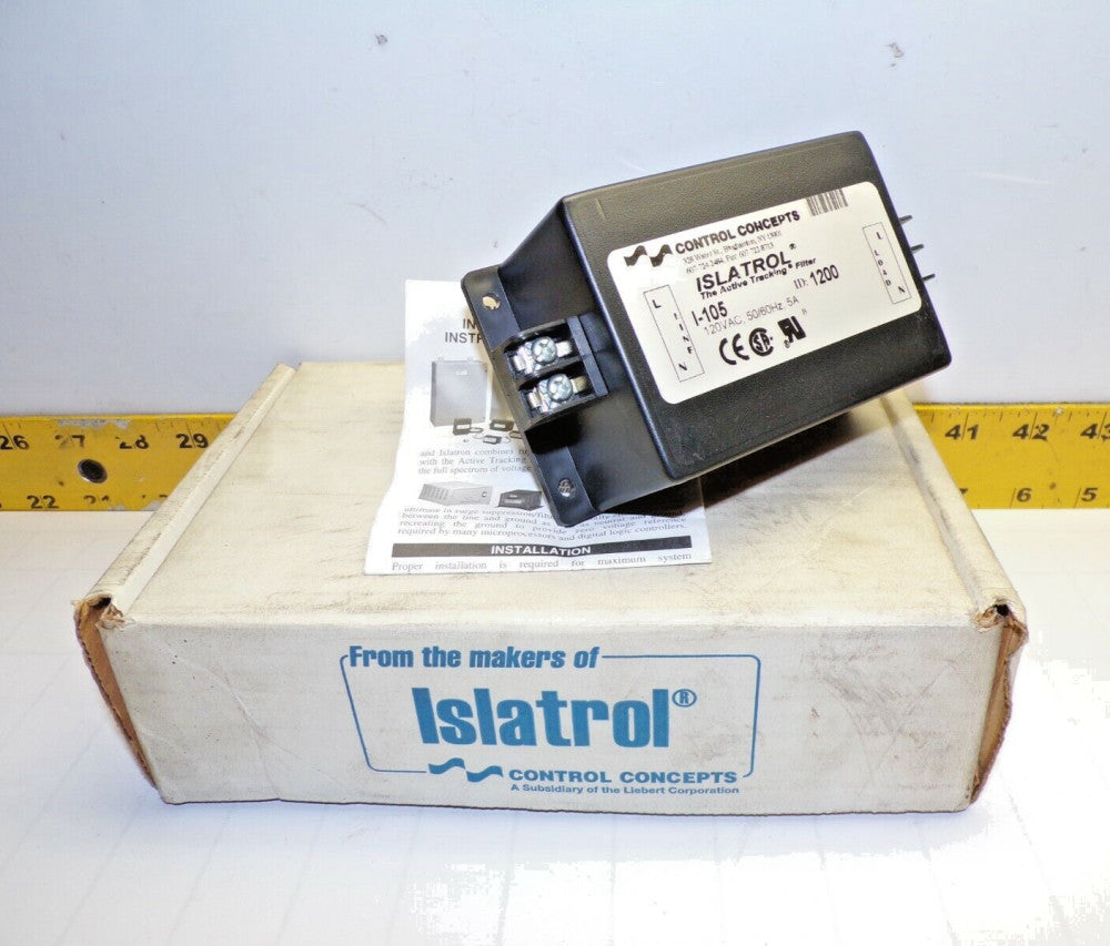 NEW CONTROL CONCEPTS ISLATROL POWER LINE FILTER 5 AMP 120 VAC I-105