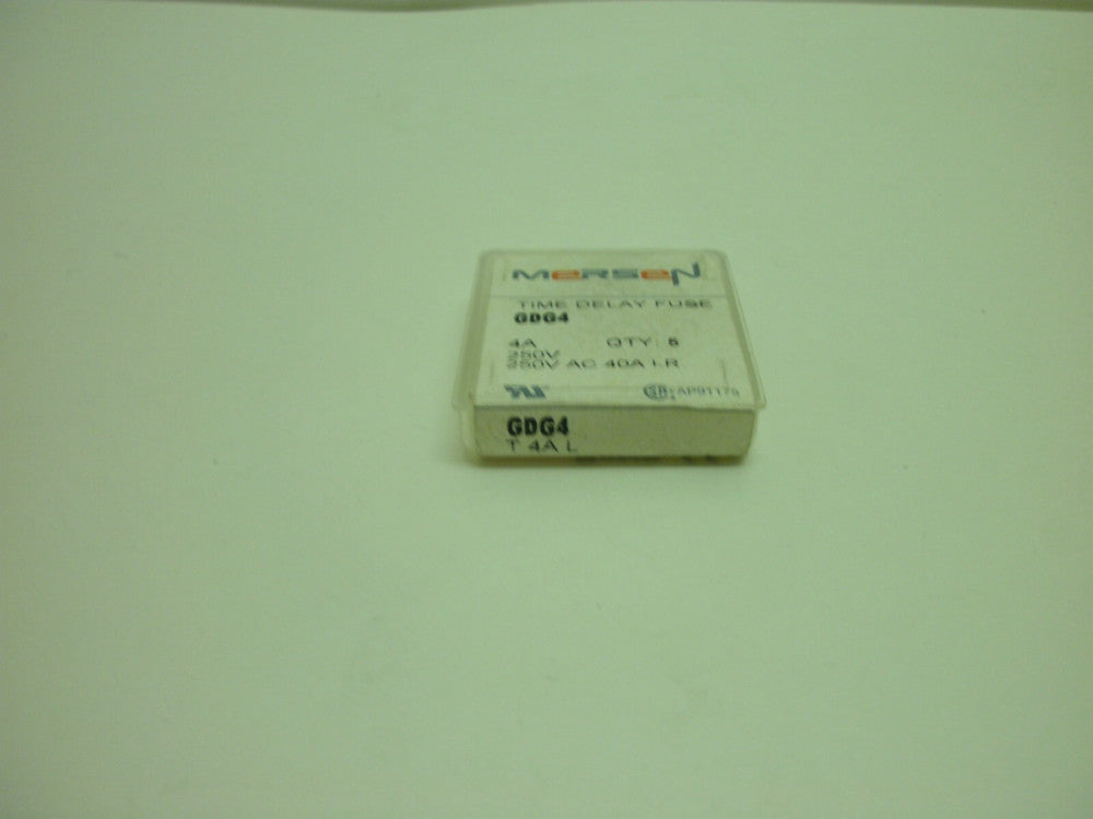 MERSEN GDG4 TIME DELAY FUSE 4 AMP 250 VAC GLASS BODY 1-( BOX OF 5) NEW IN BOX