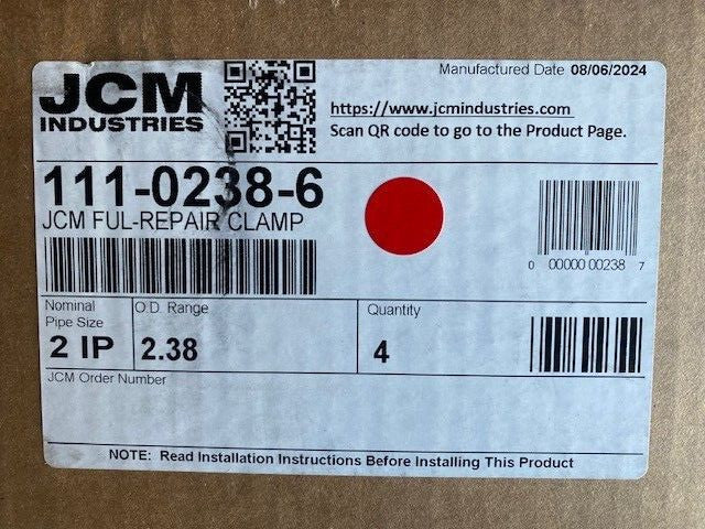 (Box of 4) JCM 111 Full Repair Clamps 111-0238-6 (NEW)
