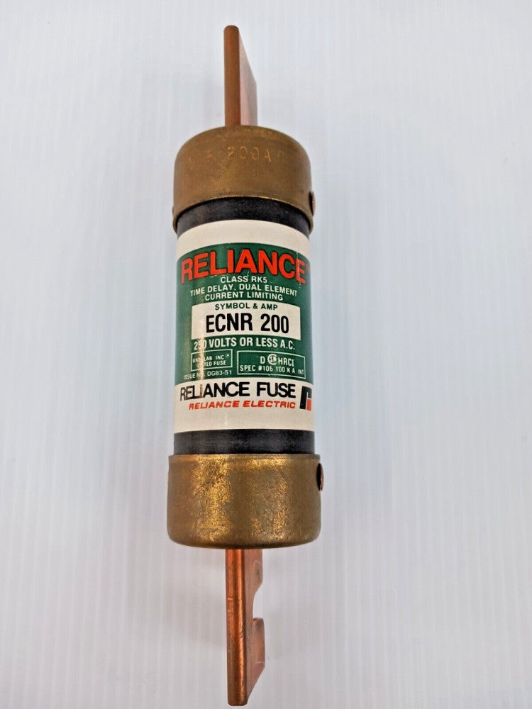 RELIANCE 200 AMP TIME-DELAY DUAL-ELEMENT FUSE 250 VAC ECNR 200