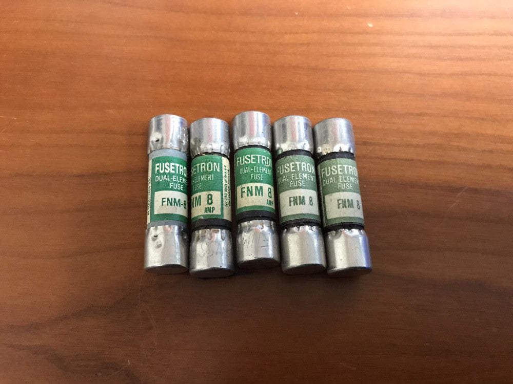 (Lot of 5) Bussmann FUSETRON FNM-8 8A 250V Fuse
