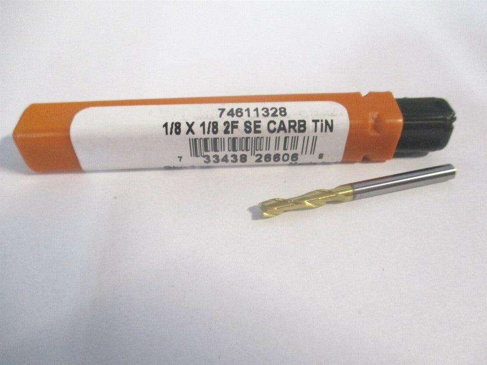 (750414) 1/8" x 1/2" x 1/8" x 1-1/2" OAL Solid Carbide 2 Flute Square End Mill