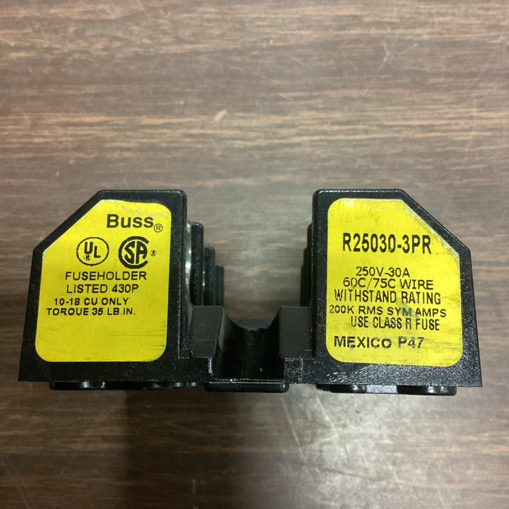 BUSS R25030-3PR Fuse Holder Block 2 Pole 250 V 30 A R250303PR C2