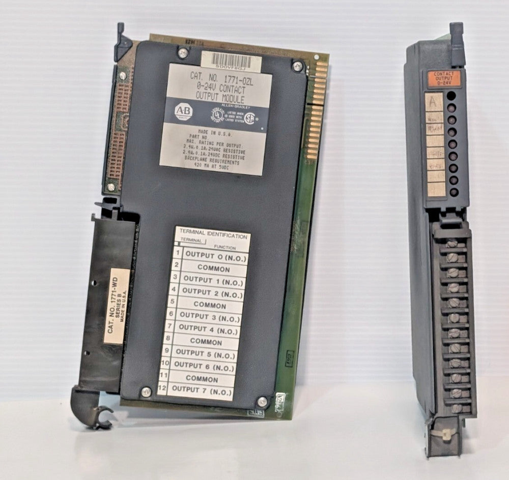 Lot of 2: Allen Bradley 1771-0ZL (0-24V) Contact Output Modules