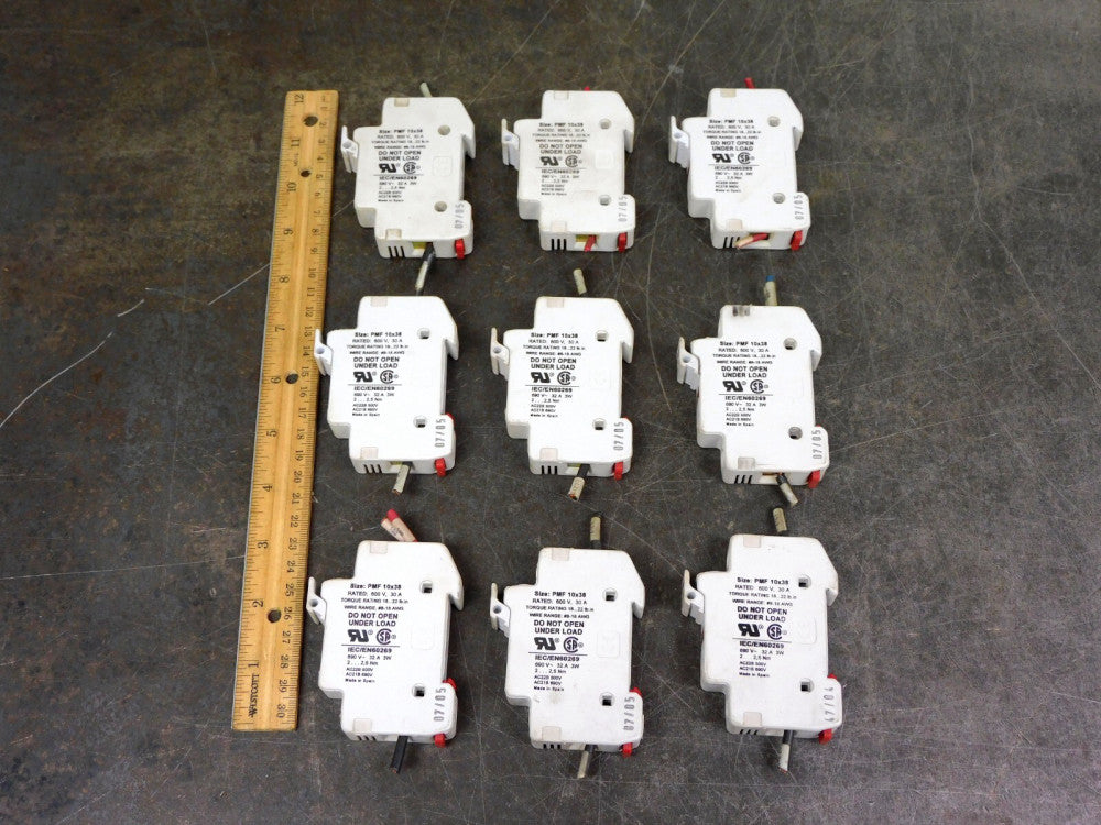 DF 10x38 IEC/EN60269 Fuse Holder Lot of Nine (9)