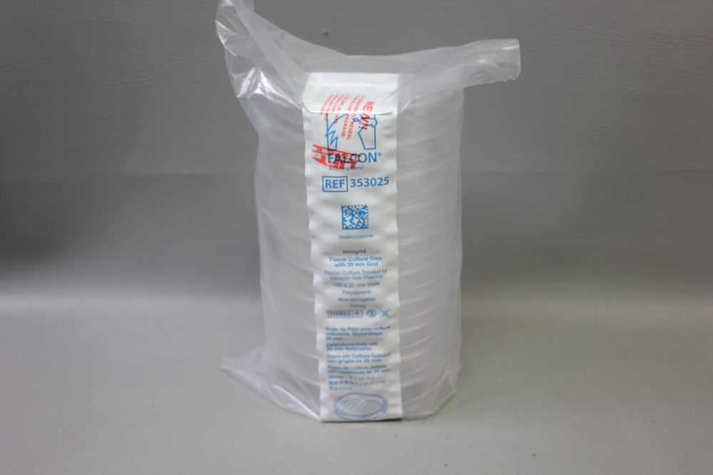 FALCON INTEGRID 353025 TISSUE CULTURE DISH 150 X 25MM W/ 20MM GRID 10 QTY SEALED