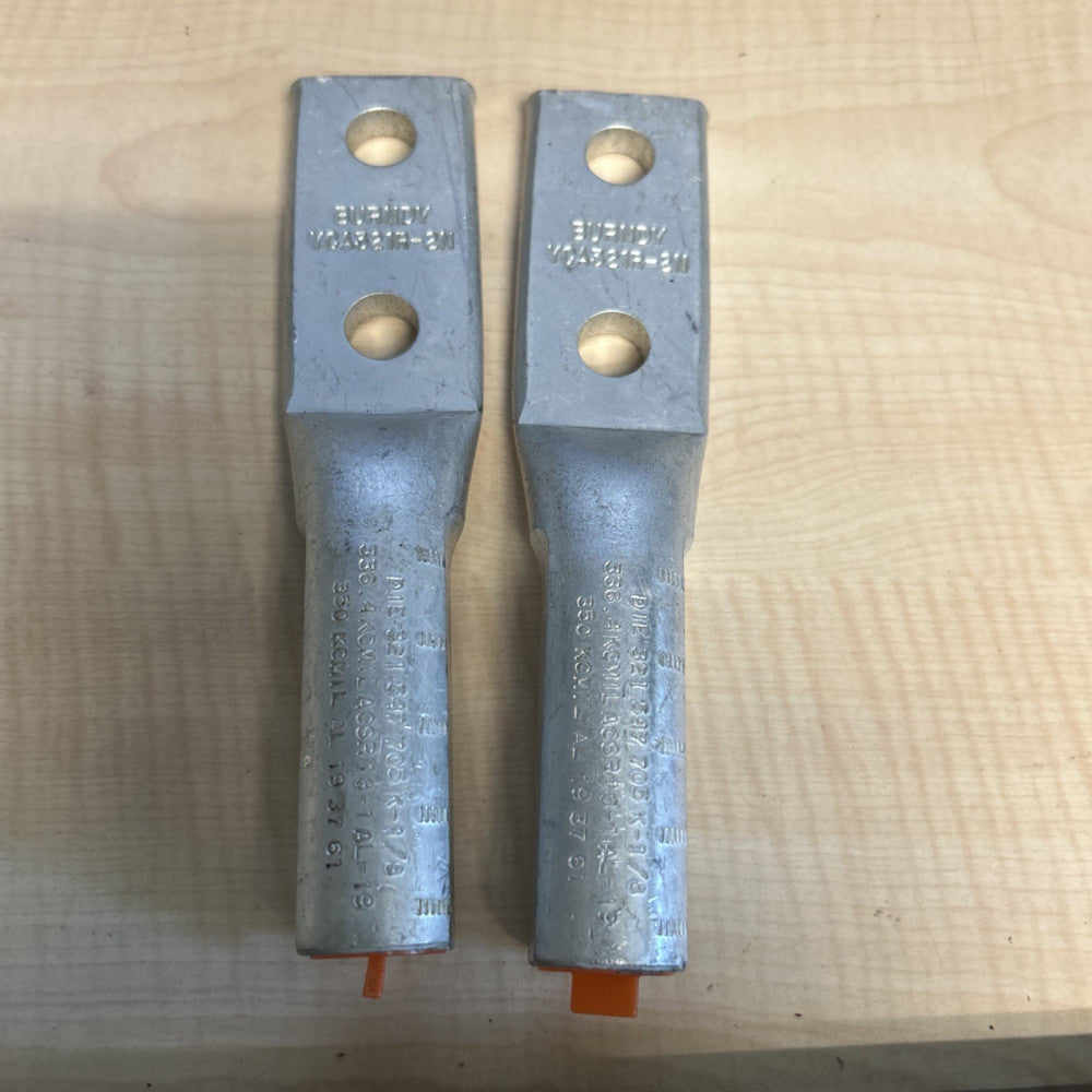 (2) New Burndy 2-Hole Lug YCA321R2N SHIPS FREE!!!
