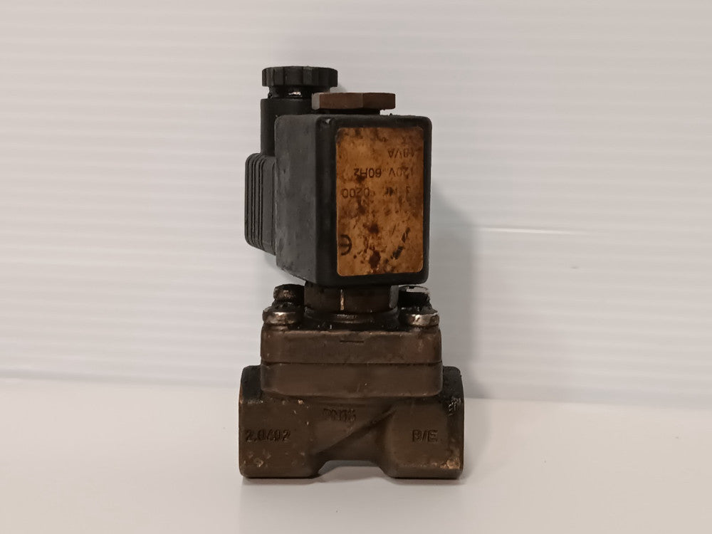 Unbranded Solenoid Valve, 2/2-Way, 120v @ 60Hz, 18Va, Brass Body - As Pictured