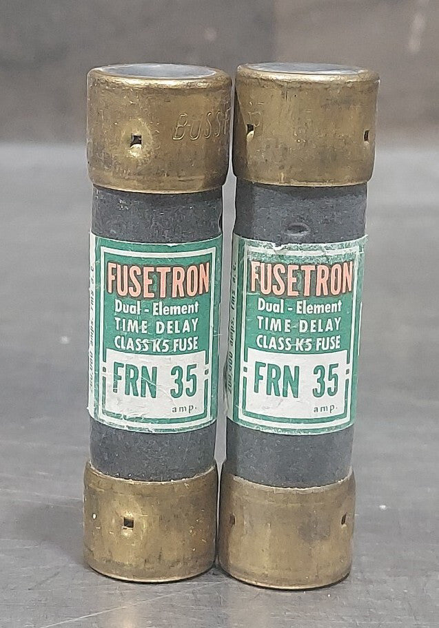 Lot Of 2 - Fusetron Bussmann FRN-35 Dual Element Time Delay Fuse Class K5