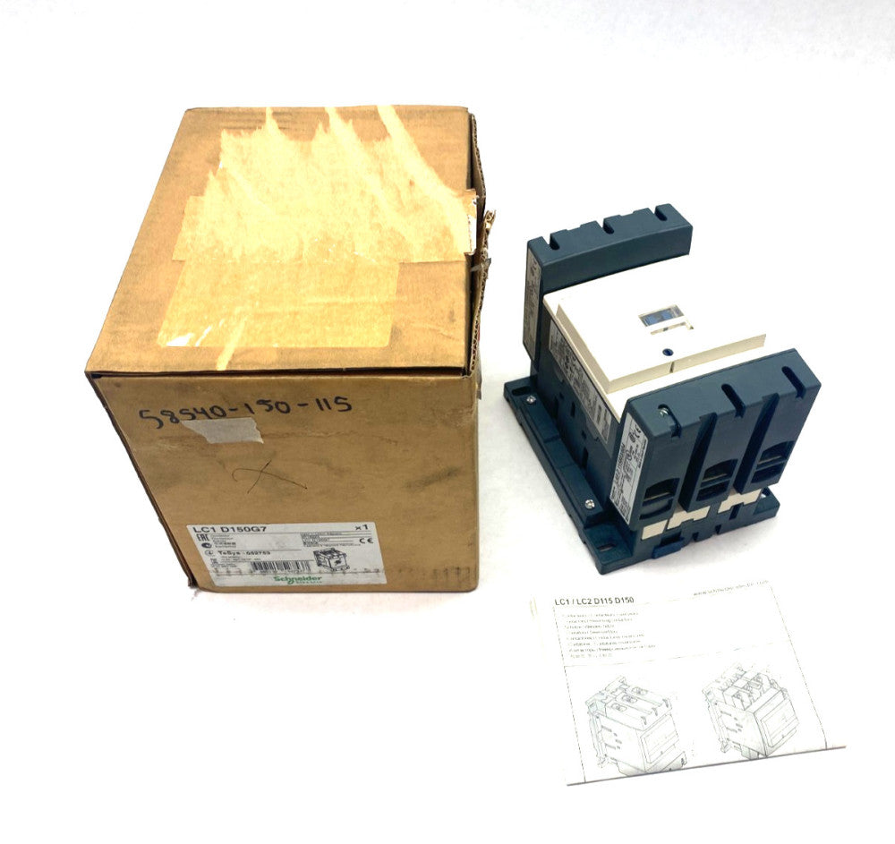 Schneider Electric LC1 D150G7 TeSys Deca Nonreversing IEC Contactor 3-Phase