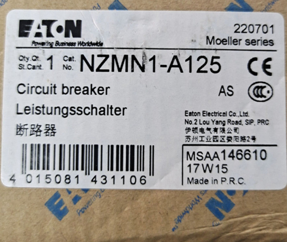 NEW EATON NZMN1-A125 Circuit Breaker