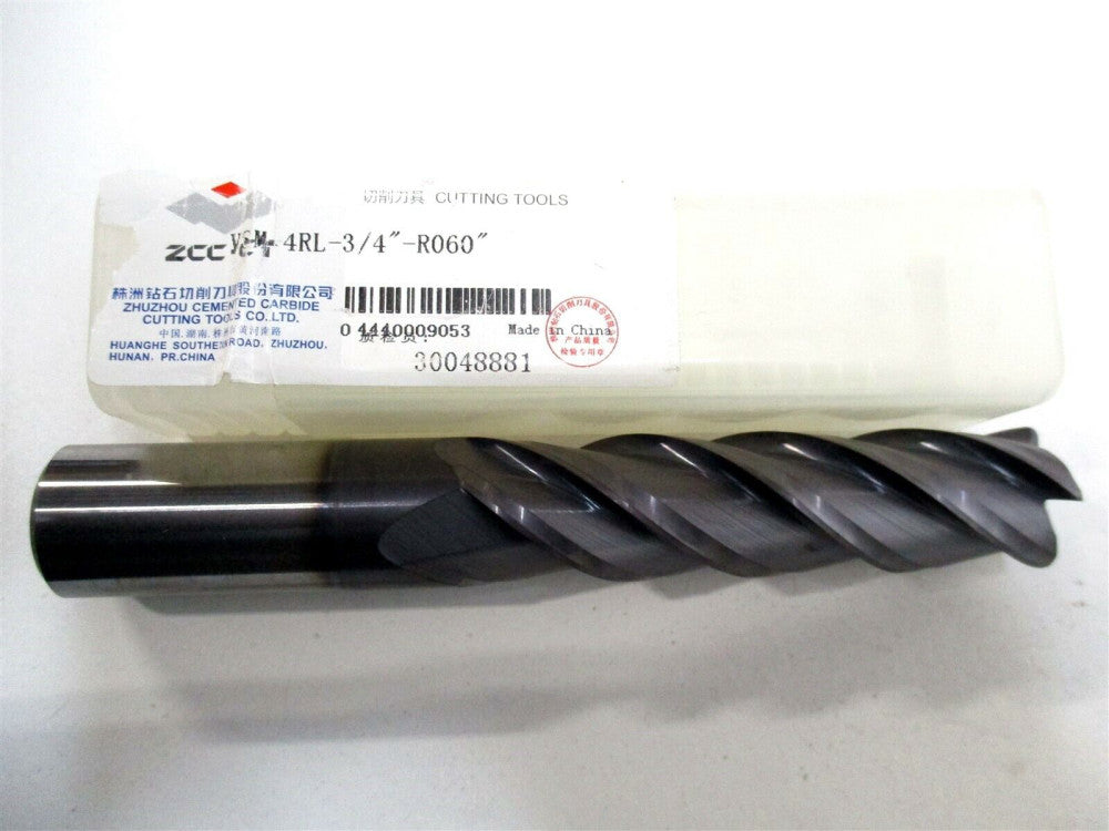ZCCCT (VSM-4RL-3/4"R060") 3/4 x 3/4 x 3 x 5 4-Flute Solid Carbide End Mill