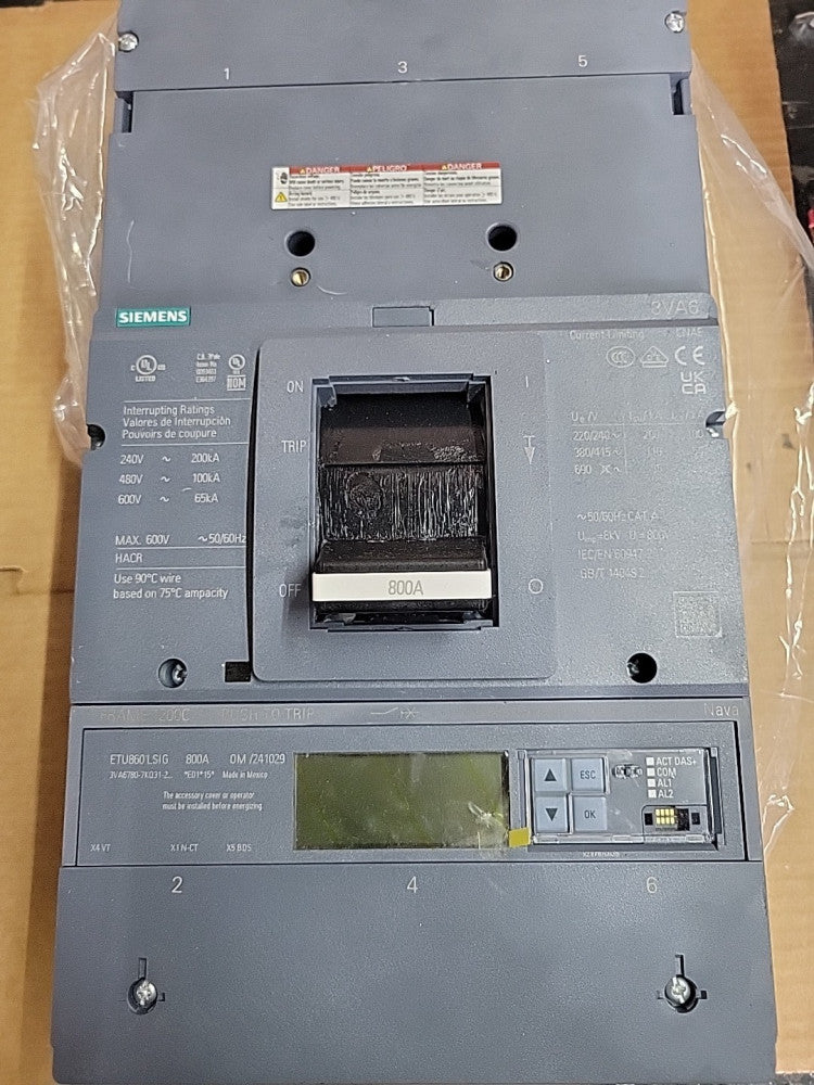 SIEMENS 3VA6780-7KQ31-2AA0 800A 600V LSIG NEW NO BOX