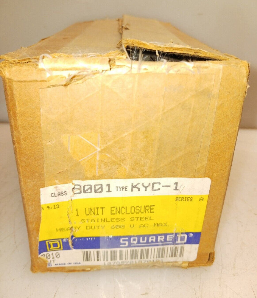 NEW SQUARE D STAINLESS STEEL 1 UNIT ENCLOSURE 9001 KYC-1