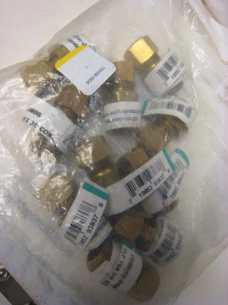 10 Pc bag Anderson Metals 3/8 In. x 3/8 In. Brass Male Union Compression Adapter