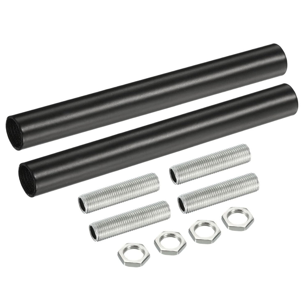 MECCANIXITY Threaded Extension Rod, 3.94" Lamp Pipe with 3.94, Black
