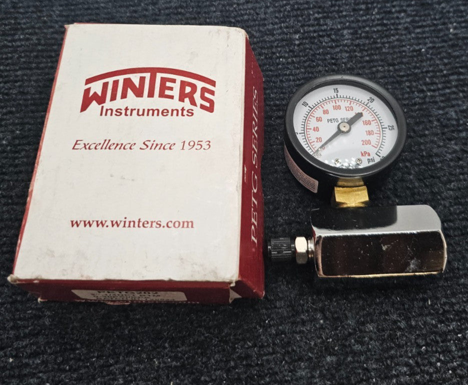 (QTY 3) Winters PETG202: 2" PET Economy Gas Test Pressure Gauge 0-30 PSI 1/4 NPT